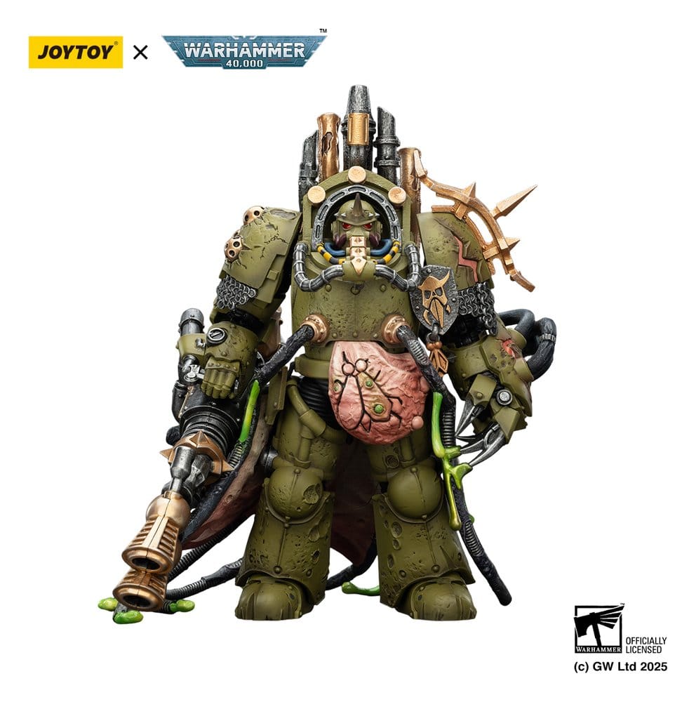 Warhammer 40,000 Actionfigur Death Guard Lord of Virulence with Power Fist and Twin Plague Spewer 14 cm