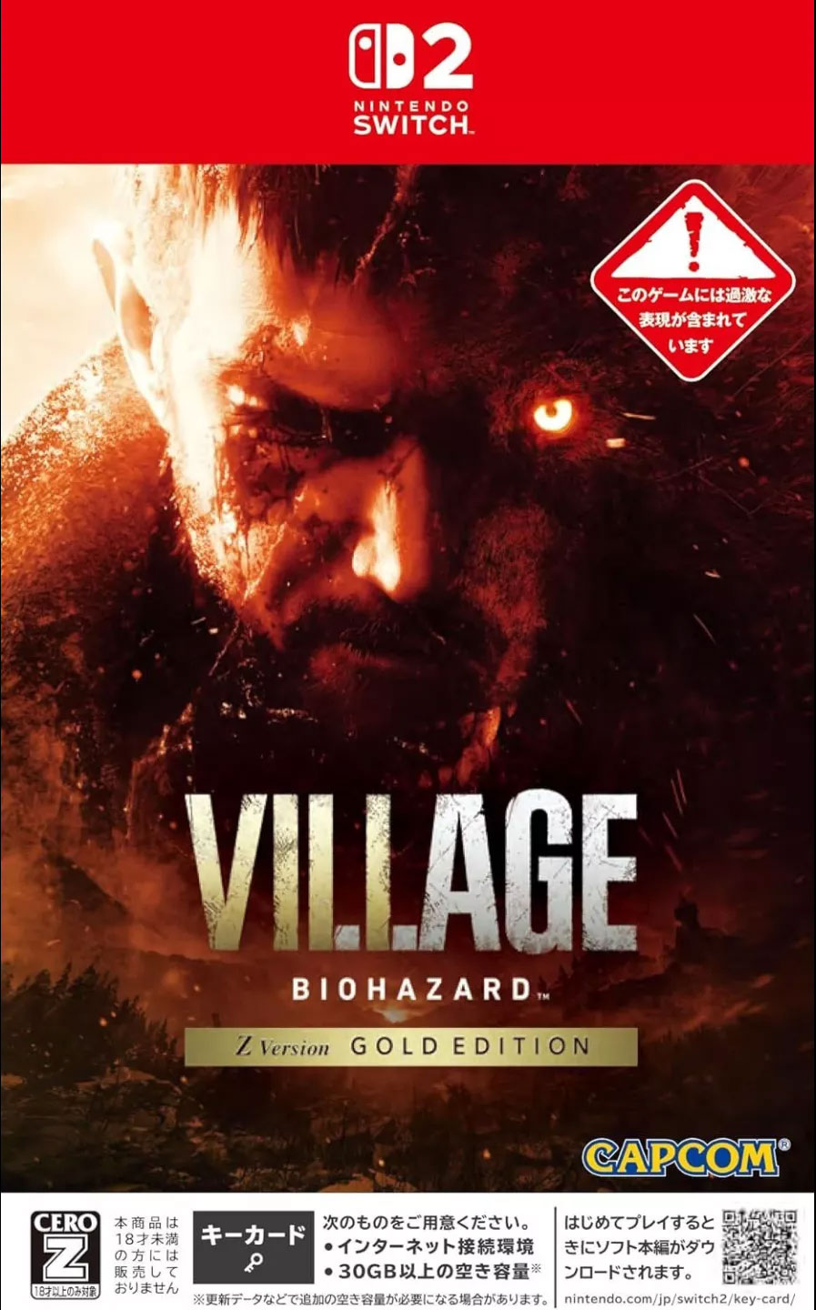 Resident Evil 8 Village Nintendo Switch 2 Japan-Version Gold E. Softwareschlüssel-Karte